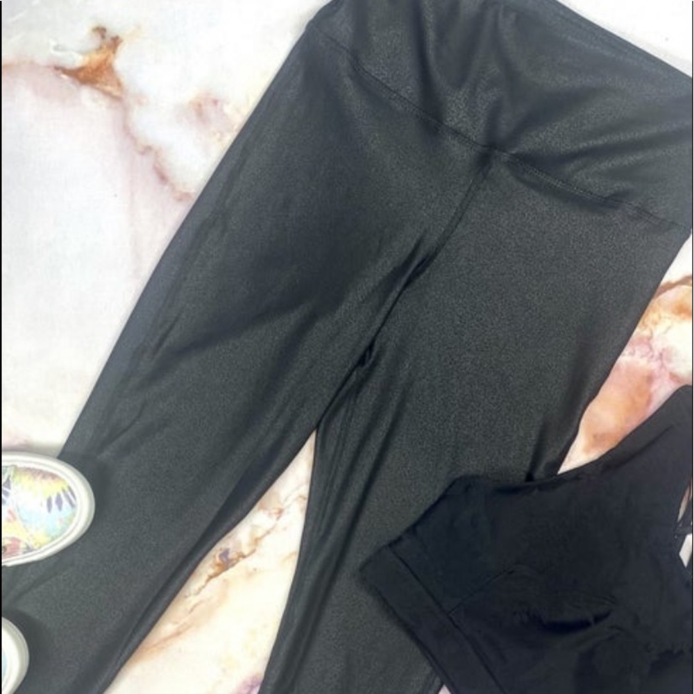 Mono B Black Highwaist Foil Scale Leggings.